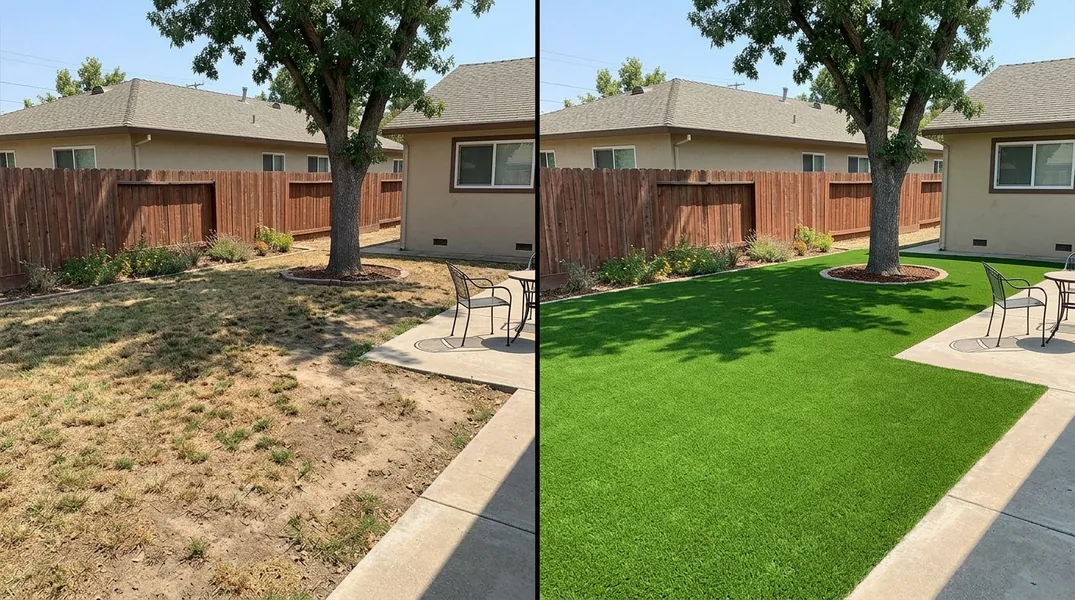 Result artificial grass installation in Modesto - Modesto Turf Installation